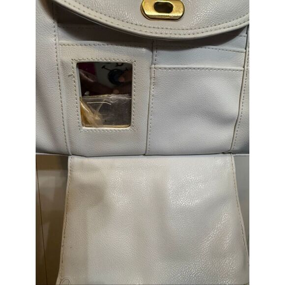 Vintage Lou Taylor Women's Twist Lock Front Shoulder Bag White - Picture 2 of 14